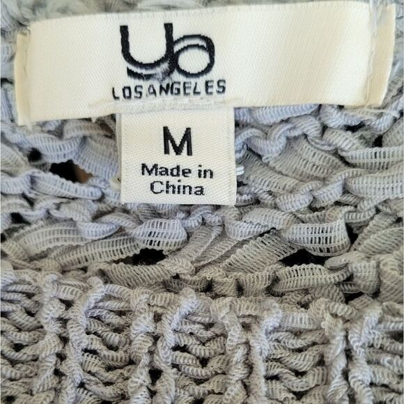 Gray and orange crochet top sz M - Picture 3 of 4